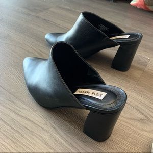 Black Leather Addison heels